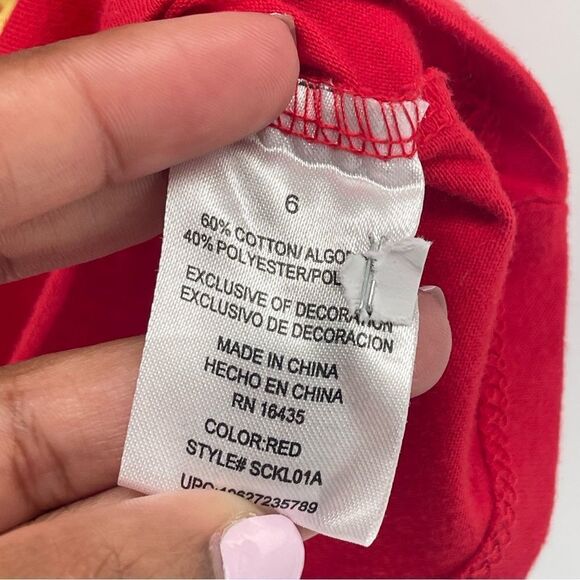 Disney Junior Minnie Mouse Girl’s Red Always Sweet and Fabulous Graphic Tee Sz 6 - Picture 8 of 10